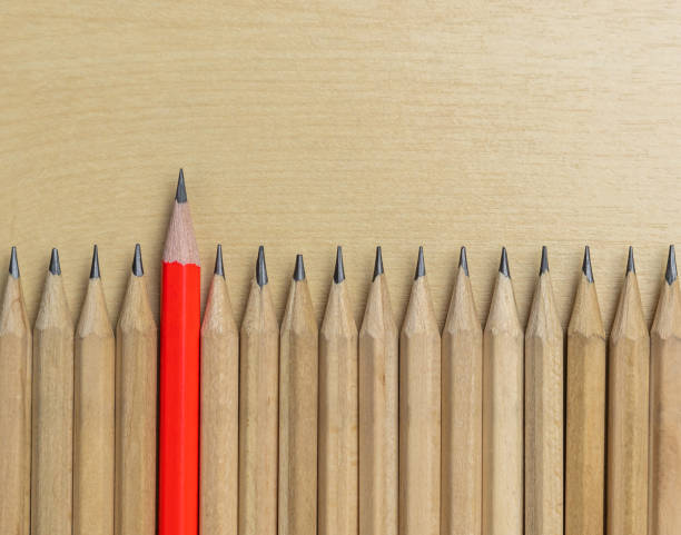 istock Different pencil standout show leadership concept. 1175502132