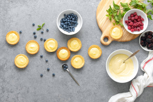 istock Tartlets with custard and summer berries 1175504179