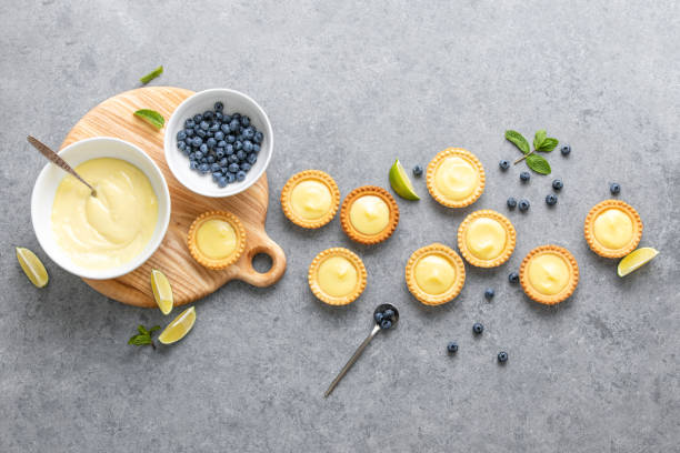 Tartlets with custard and summer berries