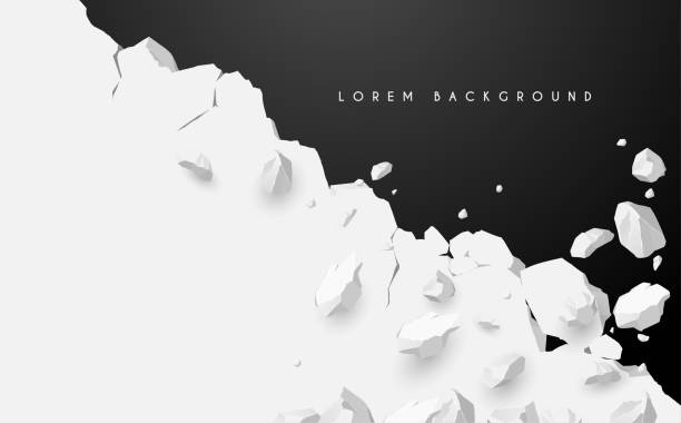 ilustrações de stock, clip art, desenhos animados e ícones de breaking white wall on black background - esmagado