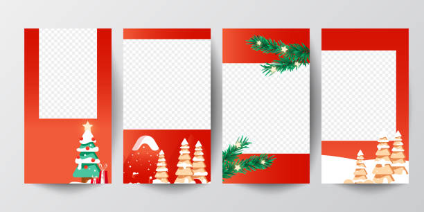 Background xmas design of christmas trees with gifts. Horizontal christmas poster, greeting cards, headers, website Christmas banner. Background Xmas design of Christmas trees with gifts. Horizontal Christmas poster, greeting cards, headers, website discount coupon template silhouette stock illustrations
