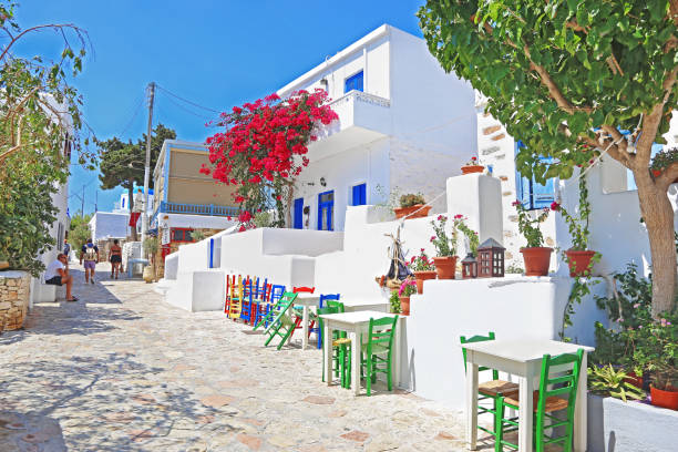 traditional architecture of Ano Koufonisi island Cyclades Greece stock photo