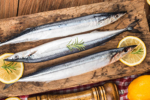 istock a plate of fresh barbecue saury 1175511323