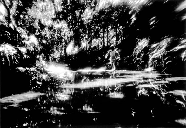 Image made with film camera in 1982 .Vaseline was put on UV lens filter over normal 80 mm lens. Shot in bw film and scanned at high resolution,. Image was made in Venezuela,in a public park of Caracas city