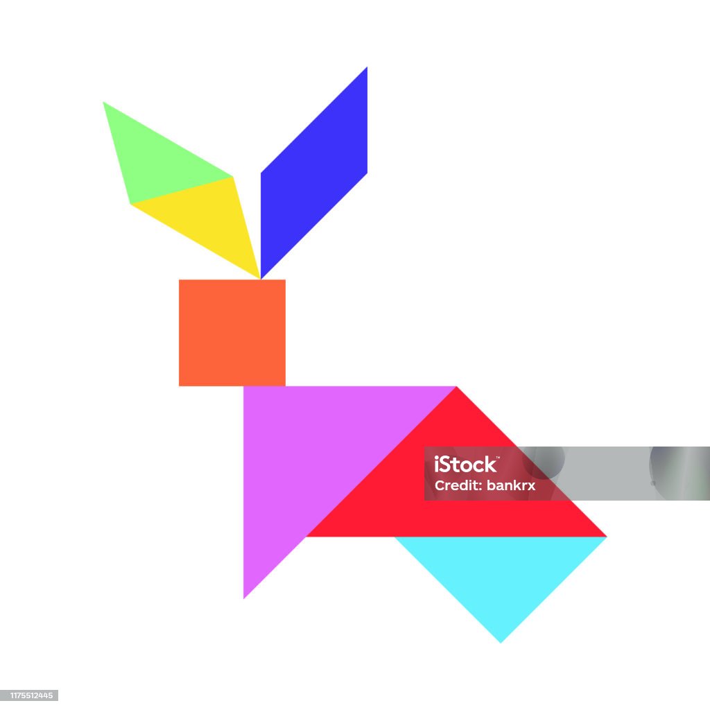 Rabbit Tangrams Example Tangram Puzzle In Rabbit Shape On White Background Stock Illustration ...