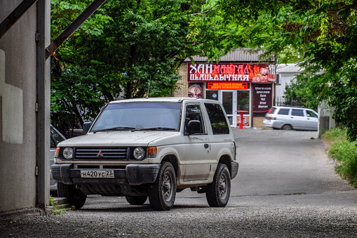 Novorossiysk, Russia - May 20, 2018: Old Mitsubishi SUV on the streets of Novorossiysk.