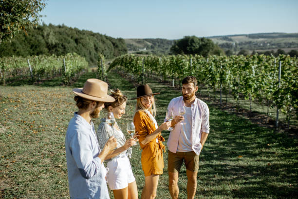 istock Friends tasting wine on the vineyard 1175521560
