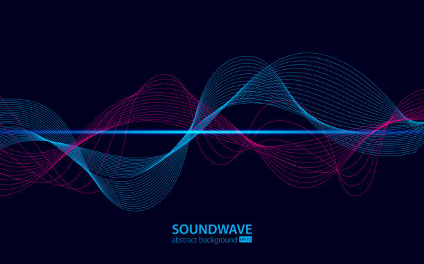 soundwave wektor abstrakcyjne tło. fala radiowa muzyki. znak cyfrowej płyty audio, wibracji, impulsu i ścieżki dźwiękowej - flowing water water air wave stock illustrations