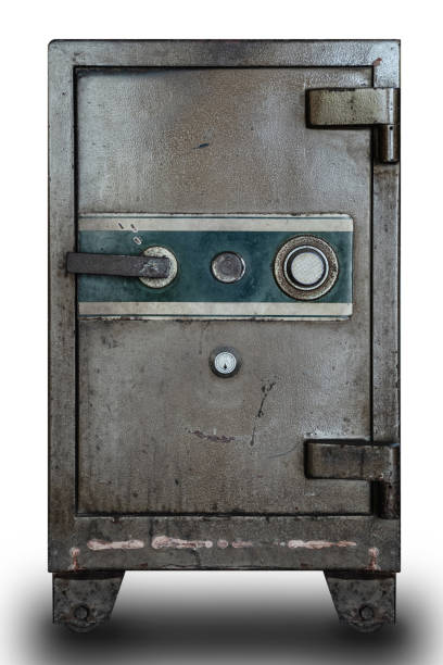 alter sicherheitssafe - coin bank cash box safety deposit box lock stock-fotos und bilder
