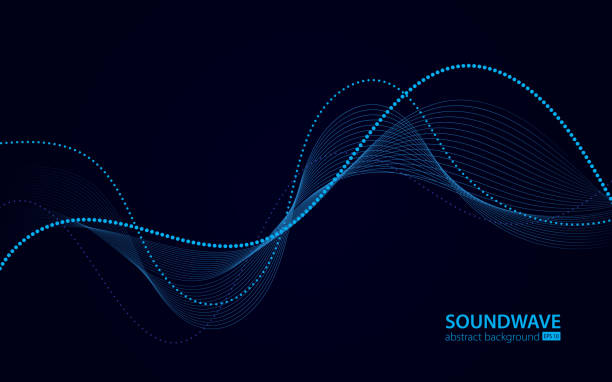 ilustraciones, imágenes clip art, dibujos animados e iconos de stock de fondo abstracto vectorial de onda sonora. onda de radio de música. signo de grabación digital de audio, vibración, pulso y banda sonora de música - music disco sound mixer backgrounds