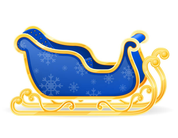 istock christmas santa claus sleigh stock vector illustration 1175523820