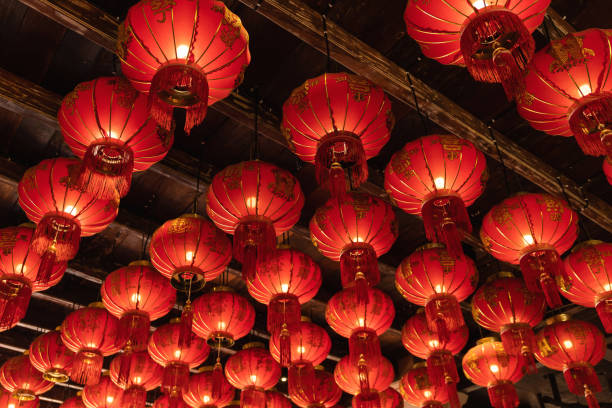 istock Chinese paper lanterns on the ceiling 1175524925