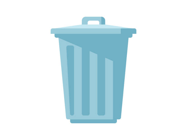 простая иллюстрация мусорного бака - garbage can stock illustrations