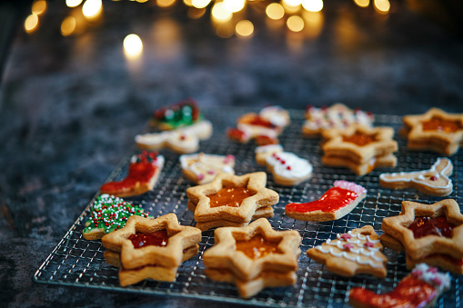 Star Shaped Christmas Cookies with Marmalade