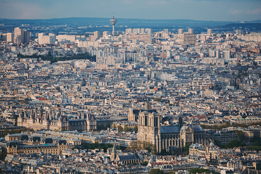High angle view of Paris