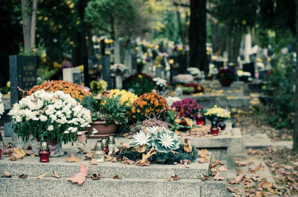 istock autumnal peaceful atmosphere in the cemetery 1175532508