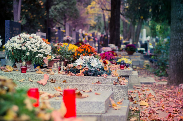 istock autumnal peaceful atmosphere in the cemetery 1175532579