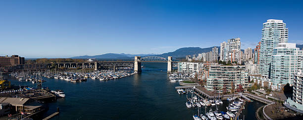 ванкувер panorama - vancouver harbor vancouver harbor marina стоковые фото и изображения