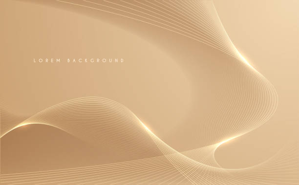 골드 파스텔 라인 추상 bckground - waveform abstract light wave pattern stock illustrations