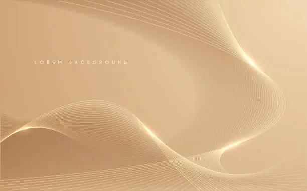 Vector illustration of Gold pastel lines abstract bckground