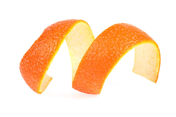 istock Fresh peel of orange fruit isolated on a white background 1175538562