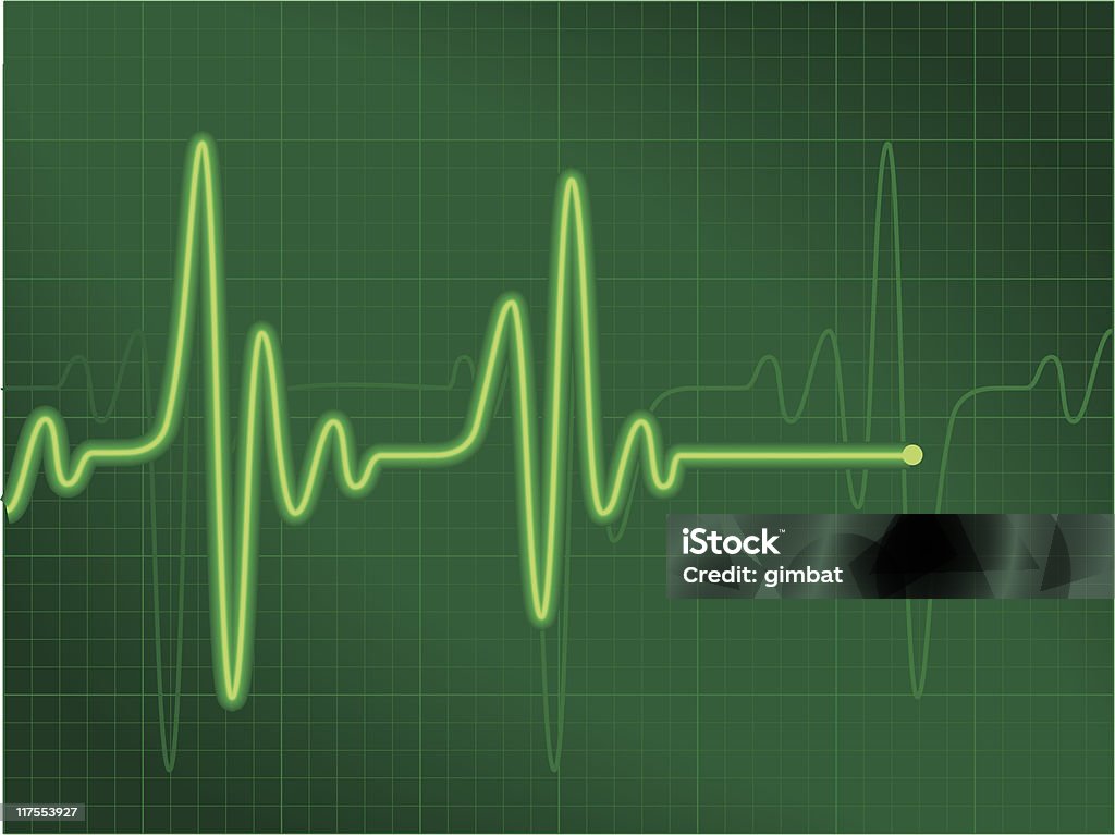 Cardiogram зеленый - Векторная графика Без людей роялти-фри