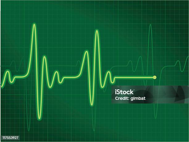 Cardiogram Зеленый — стоковая векторная графика и другие изображения на тему Без людей - Без людей, Векторная графика, Давление