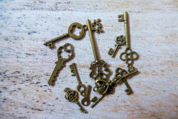 istock The old golden key of some lock 1175542044