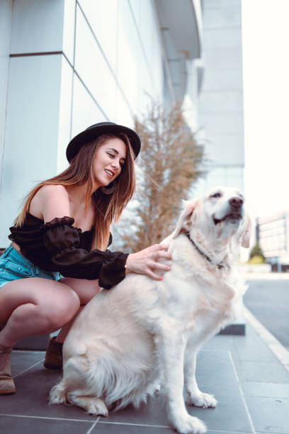 istock Female Beauty And Her Cute Dog 1175543158