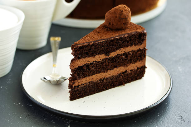 istock Chocolate cake. A slice of chocolate cake. Selective focus 1175545271