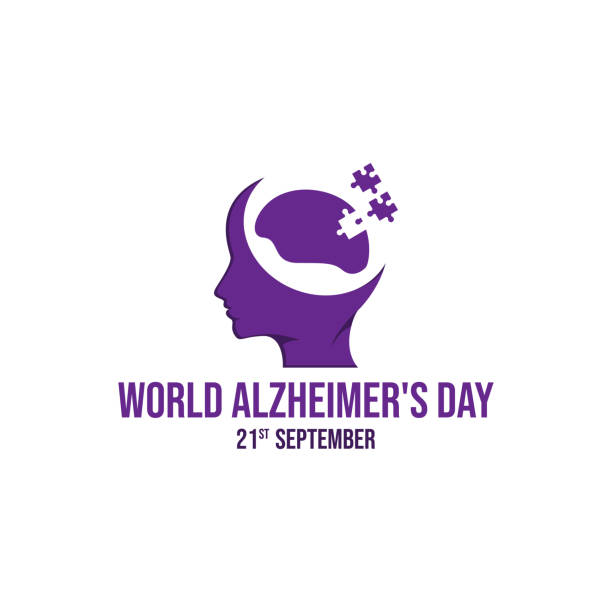 ilustraciones, imágenes clip art, dibujos animados e iconos de stock de ilustración del icono vectorial del día mundial del alzheimer - alzheimer