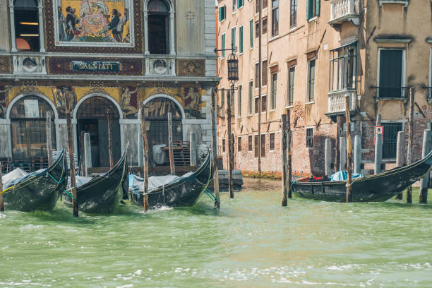 Venice Grand Canal (Canal Grande). Beautiful ancient architecture and gondolas.