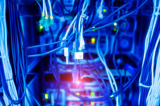 istock The server room tells the computer server that is working continuously. Convey the power and progress. 1175545636