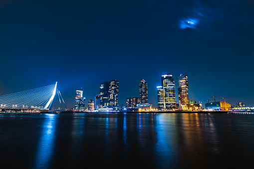 Shot of the Kop van Zuid district in Rotterdam, The Netherlands