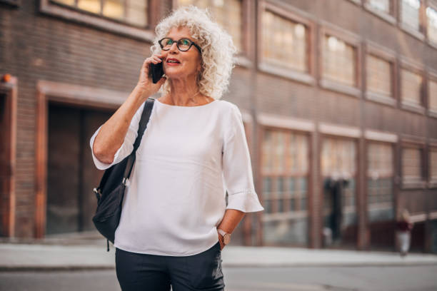 Senior woman using phone