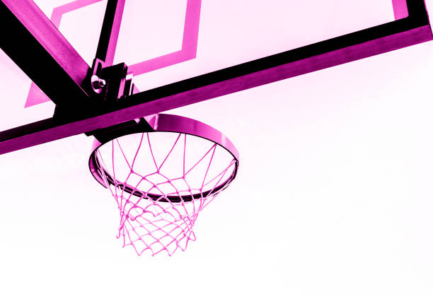 istock Basketball hoop isolated on white background. Pink filter.