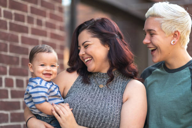 istock LGBT+ family with baby 1175554114