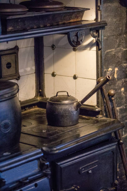 istock Old fashioned cooker in a vintage kitchen 1175555185