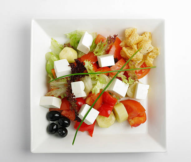 istock Feta salad with tomatoes and black olives 117556208