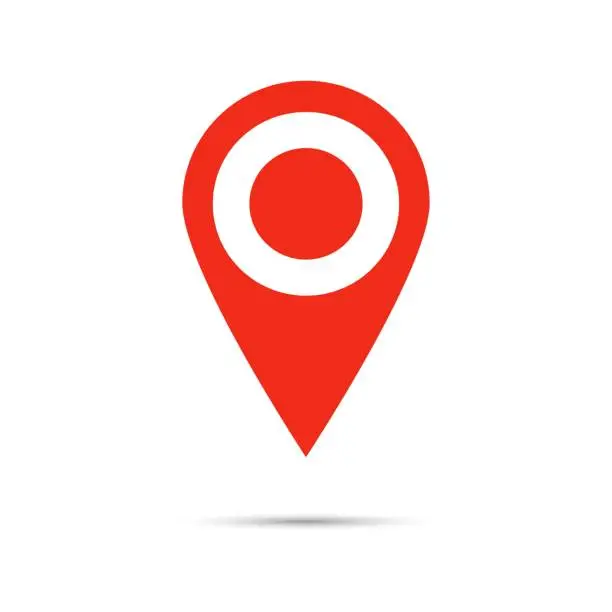 Vector illustration of location pin icon,check-in loaction icon vector