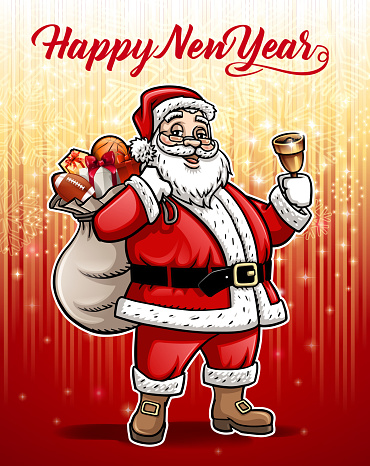 Shiny Santa Claus Stock Illustration - Download Image Now - Santa Claus,  Cartoon, Sack - iStock