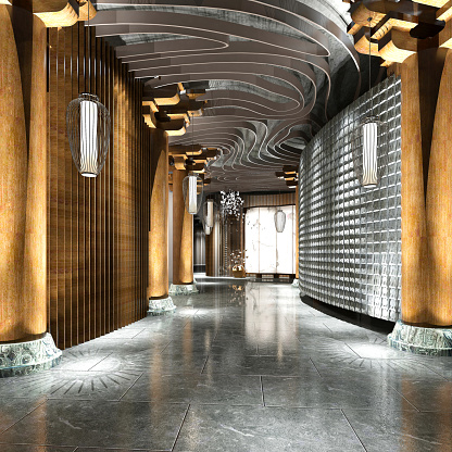 Corridor in the hotel lobby