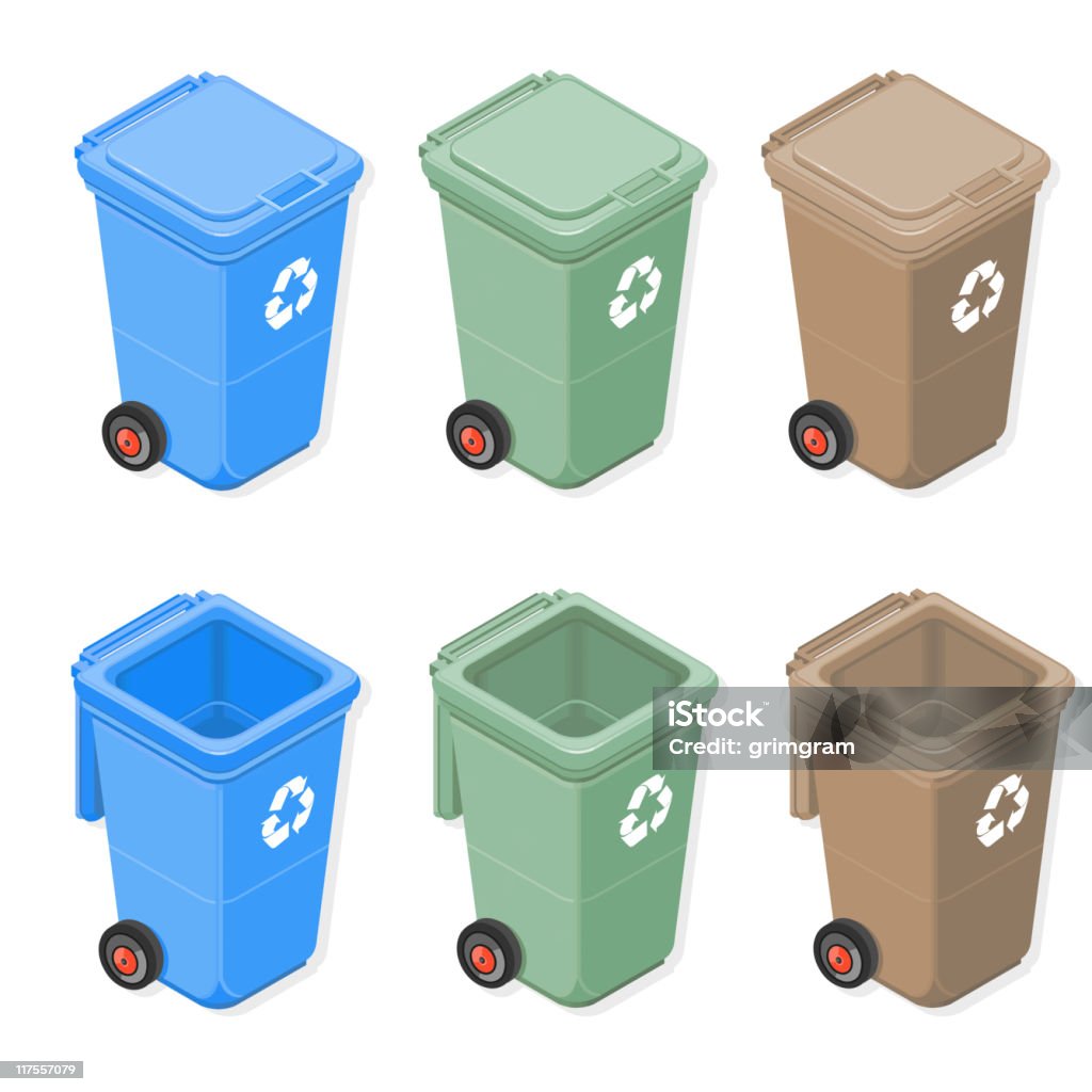 アイソメトリックリサイクル分別箱 - リサイクル箱のロイヤリティフリーベクトルアート