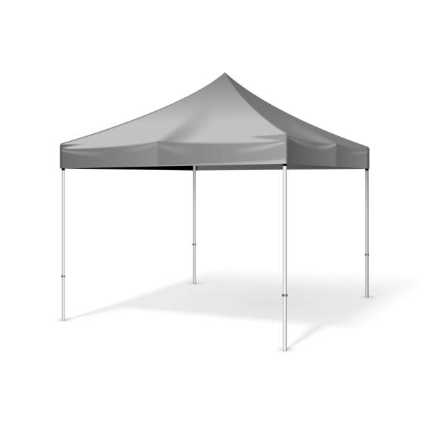 istock Promotional Outdoor Event Trade Show Pop-Up Tent Mobile Marquee. Mock Up, Template. Illustration Isolated On White Background. Ready For Your Design. Product Advertising. Vector EPS10 1175574262