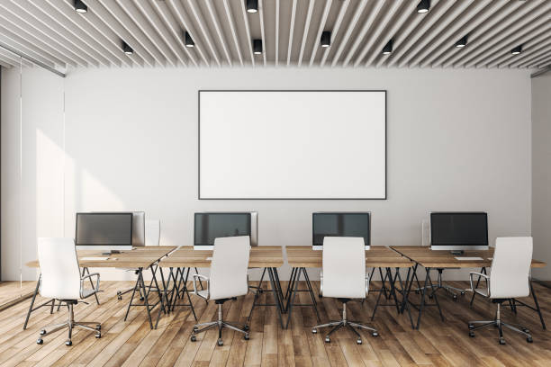 istock Modern coworking office with poster 1175577176