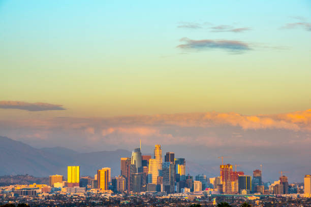 istock Los Angeles skyline at twilight 1175580943