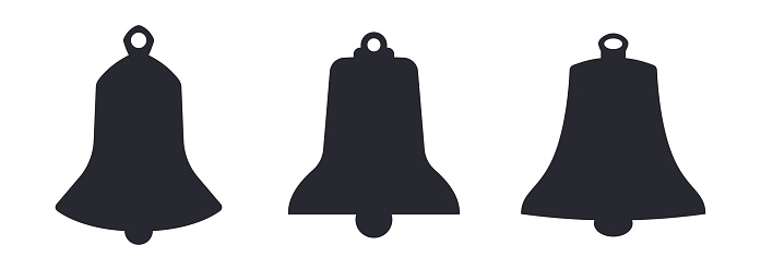 Church bell silhouettes vector icon illustration pictogram flat design