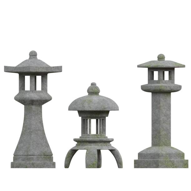 istock Japanese garden toro lamps 1175584619