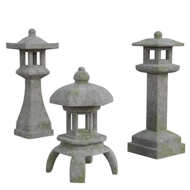 istock Japanese garden toro lamps 1175584620