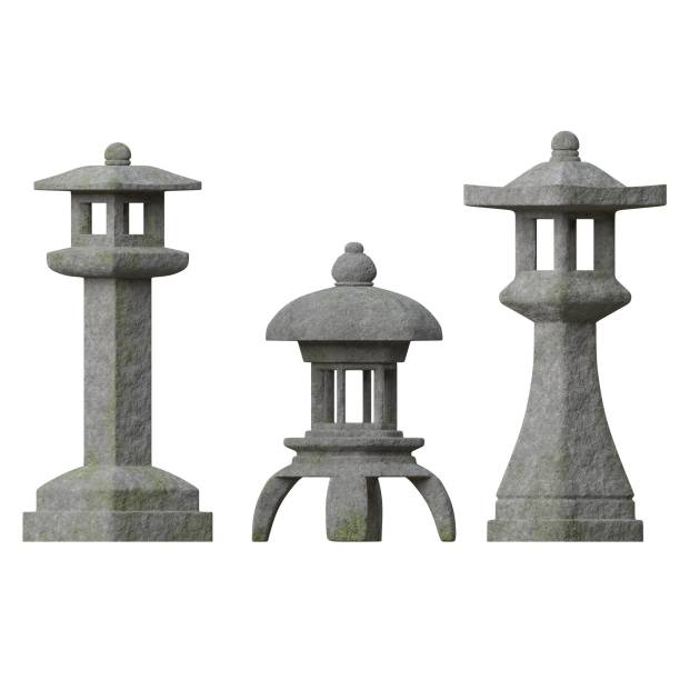 istock Japanese garden toro lamps 1175584643